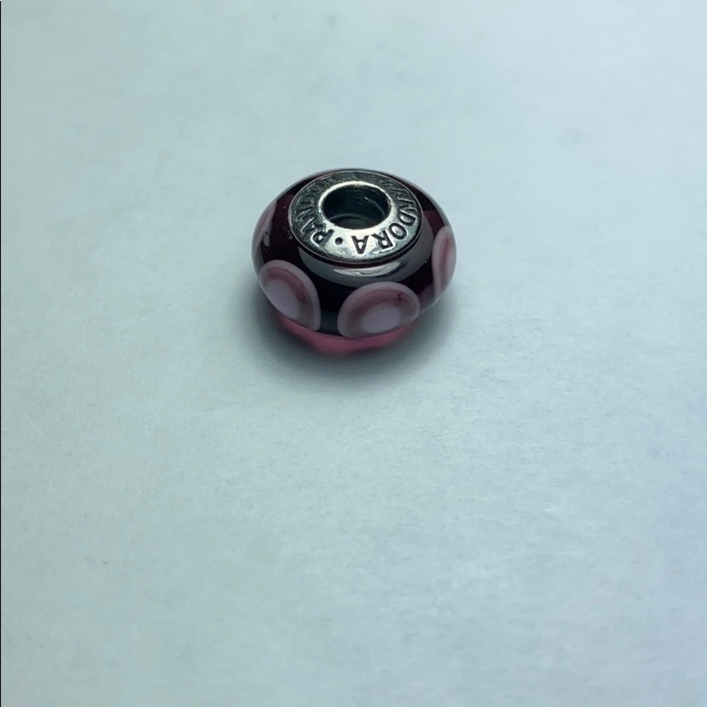 Authentic Pandora Purple Glass Ripple Charm - Picture 4 of 6
